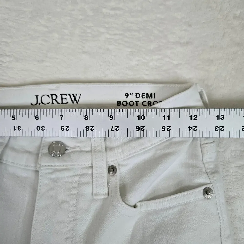 J Crew 9" Demi Boot Crop Jeans White Womens size 25 0694 - Picture 7 of 11